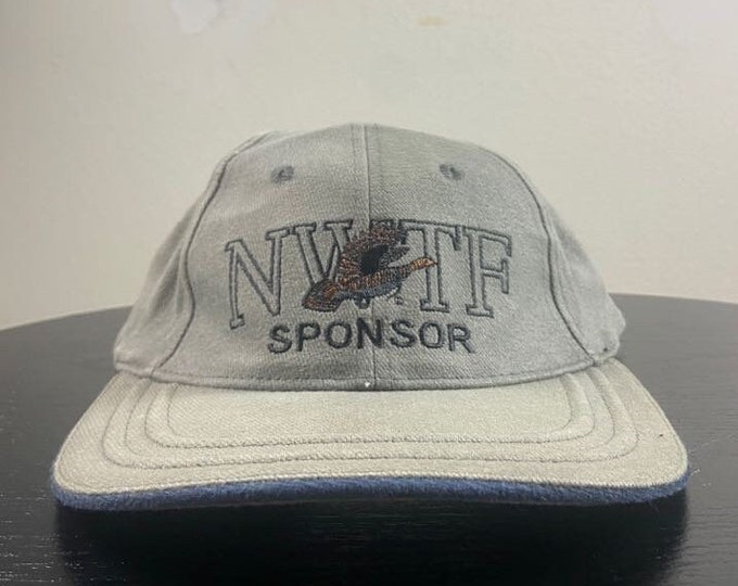 Vintage National Wild Turkey Federation Strap Back Hat OSFA NWTF Sponsor Hunting Wild Turkey Conservation Classic Hat Rare Cap 1990s 90s