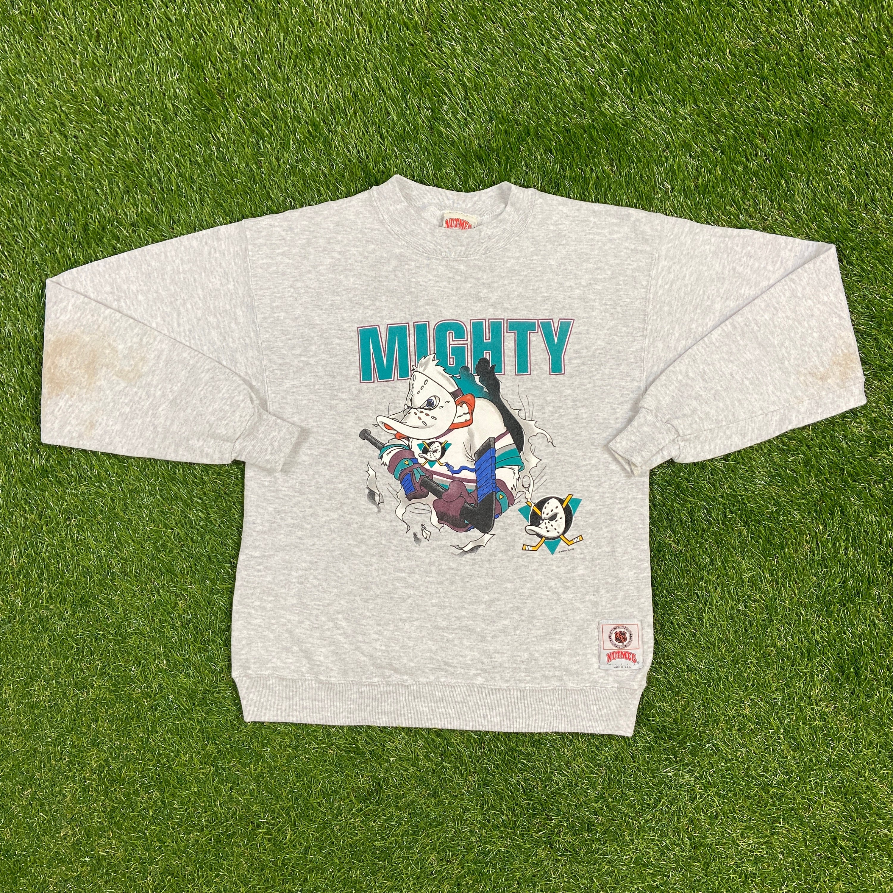 Vintage Style 90's Nutmeg NHL Mighty Ducks Crewneck Sweatshirt