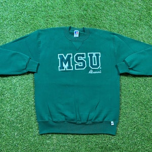 Vintage Michigan State University Crewneck Sweatshirt Made USA Size Large L NCAA College Football Spartans Detroit Classic MSU Pull Over