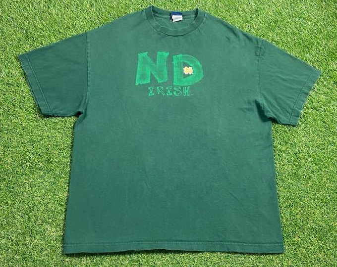 Vintage University of Notre Dame T Shirt Tee Champs Size Large L  Fightin' Irish NCAA College Football 1990s 90s