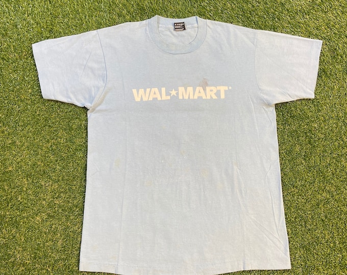 Vintage Wal Mart T Shirt Tee Fruit of the Loom Made USA Size Large L McDonald's Illinois Target Big KMART Department Store 1990s 90s