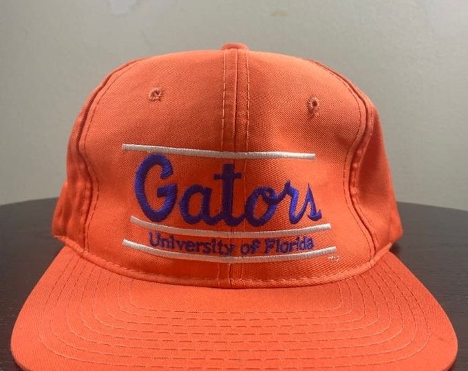 Vintage Florida Gators Snapback Hat Cap The Game OSFA NCAA College Football UF University of Florida 90s 1990s Classic Split Bar Glued Tag