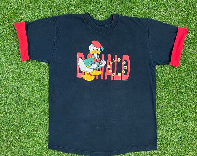 Vintage Donald Duck T Shirt Tee Carolina Connection Made USA Size Large L Walt Disney World WDW Disneyland Mickey Mouse Magic Kingdom