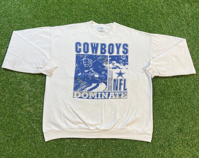 Vintage Dallas Cowboys Crewneck Sweatshirt Tee Jays Made USA Size XXL 2XL Texas Warm NFL Football Classic Oversized 1990s 90s