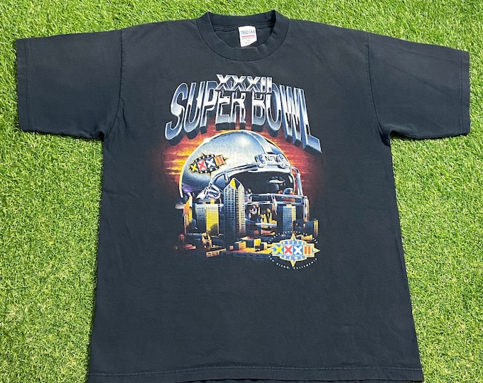 Vintage Super Bowl XXXII T Shirt Tee Size Xtra Large XL NFL Football San Diego California Green Bay Packers Denver Broncos 1990s 90s