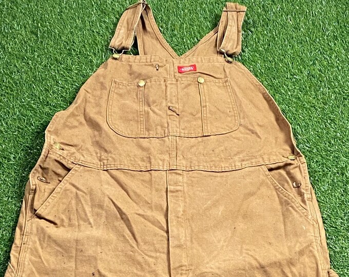 Vintage Dickies Overalls Size 38 x 30 Apparel Fashion Jeans Pop Suspenders Work Wear Rugged 1990s 90s