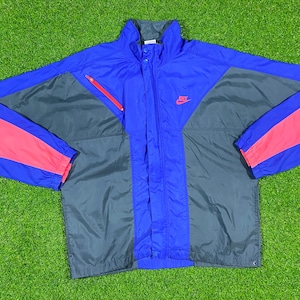 Vintage Nike Jacket Zip Up Jacket Sportswear Large Athletic Wear Classic 90&#39;s 1990s Light Rain Jacket Coat