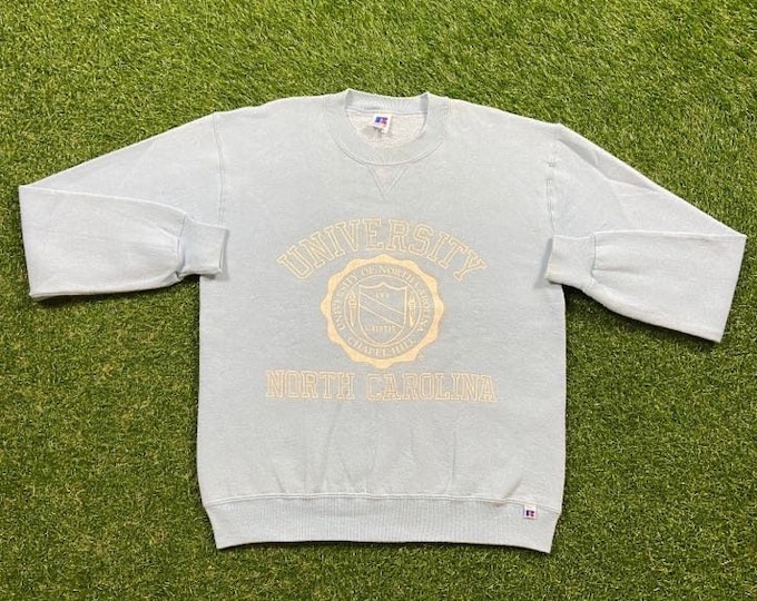 Vintage UNC University of North Carolina Tar Heels Crewneck Sweatshirt Made USA Size Medium M NCAA College Basketball Air Jordan 1990s 90s