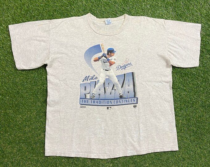 Vintage Los Angeles Dodgers T Shirt Tee Made Usa Size Xtra Large XL Mike Piazza MLB Baseball LA California 1990s 90s