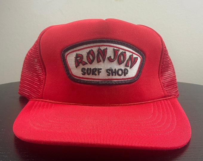 Vintage Ron Jon Surf Shop Snapback Hat OSFA Surf Ocean Waves Beach Island Coco Beach Florida FL 1980s 80s Original