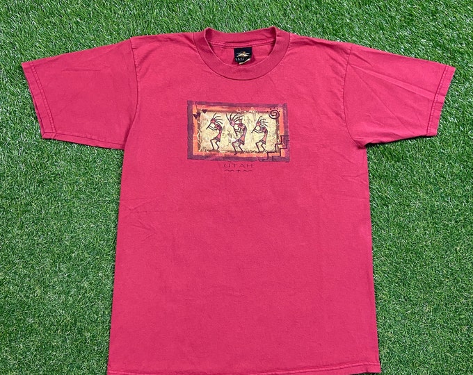 Vintage Utah T Shirt Tee Prairie Mountain Made USA Size Large L Park City Salt Lake City Utah Jazz 1980s 80s