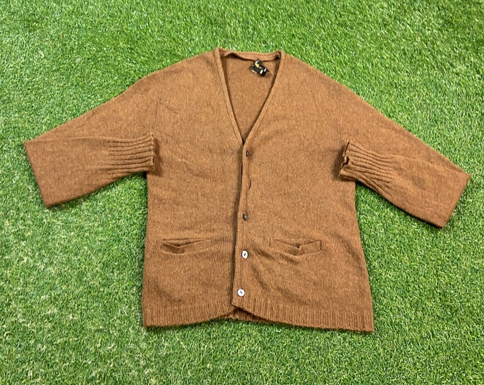 Vintage Brown Cardigan Sweater McBriar Size Small S 1990s 90s Comfy Button Down Warm
