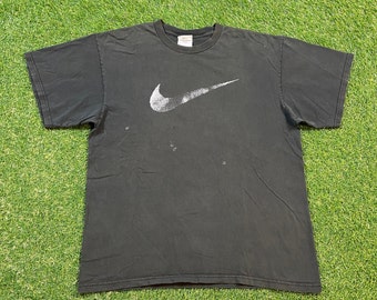 Vintage Nike T-shirt Tillverkad USA Storlek Large L Air Jordan Just Do It Rare 1990-talet 90-talet Sportkläder Stort Tryck Swoosh Jordan