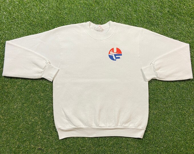 Vintage Gators University of Florida Crewneck Sweatshirt Made USA Size Large L Swamp UF Orange Blue Alligator Gainesville Pull Over 1990s