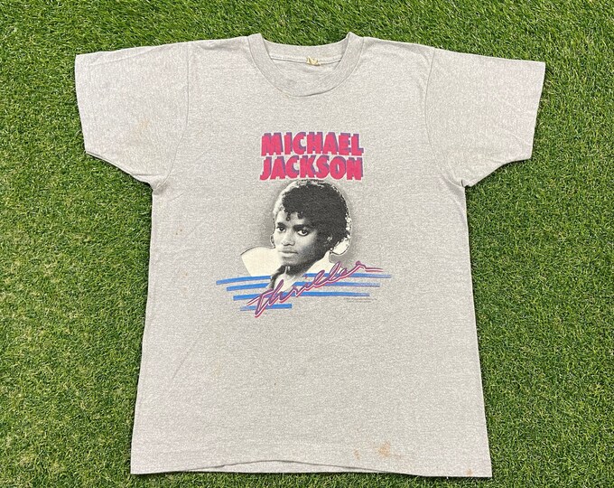 Vintage Michael Jackson Thriller T Shirt Music Tee Made USA Size Large L King of Pop Classic Music Moonwalk 1980s 80s