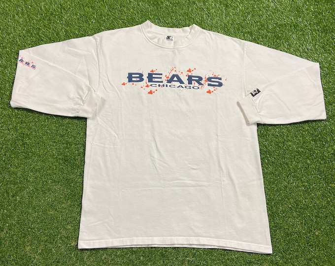 Vintage Chicago Bears Long Sleeve Shirt Tee Starter Made USA Size Large L NFL Football Illinois 1990s 90s Da Bears