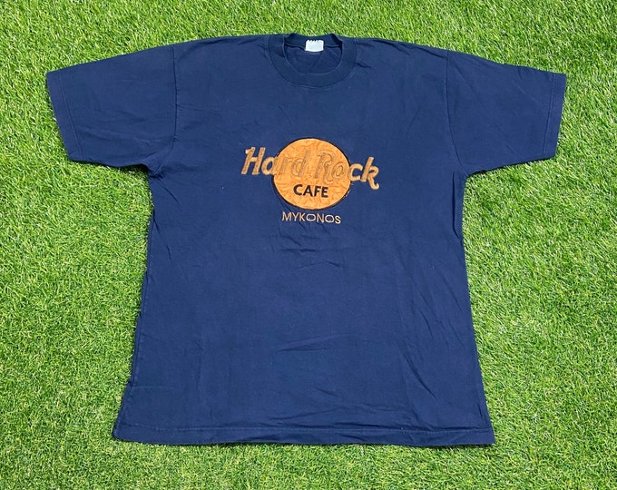 Vintage Hard Rock Cafe Mykonos T Shirt Tee Size Small S Greece Europe Classic Music Hotel 1990s 90s