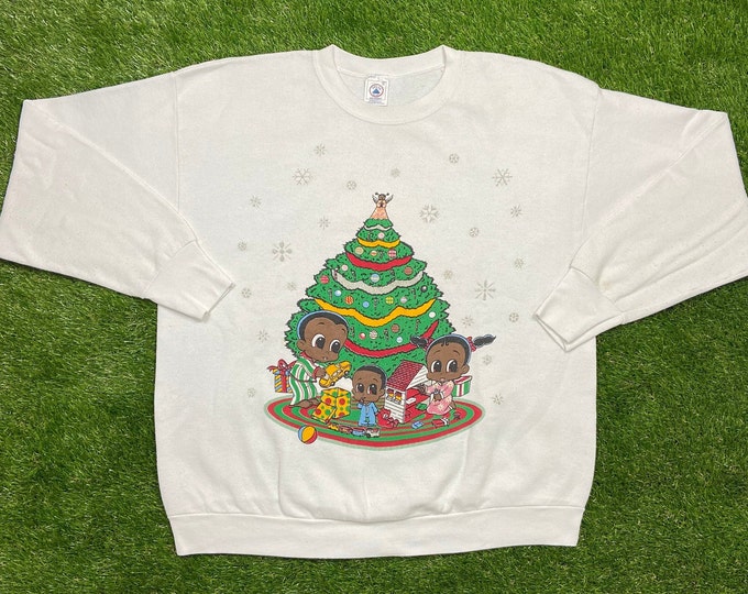 Ugly Christmas Sweater Vintage Tacky Holiday Party Merry Santa Classic XL Xmas 90s 80s Knit Family Made USA