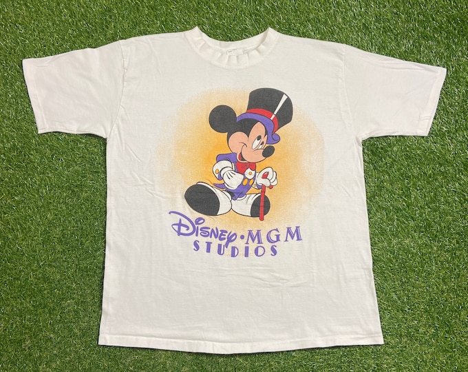 Vintage Disney MGM Studios T Shirt Tee Made Usa Size Large L Mickey Mouse Walt Disney World Classic Magic Kingdom WDW 1990s 90s
