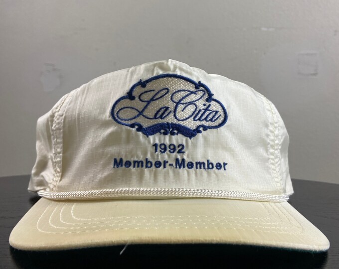 Vintage La Cita Strap Back Hat Duckster Made USA OSFA Country Club 1990s 90s