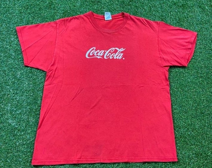 Vintage Rare Coca Cola Coke T Shirt Tee Fruit of the Loom Size Xtra Large XL Classic Cola Soda Pepsi 1990s 90s