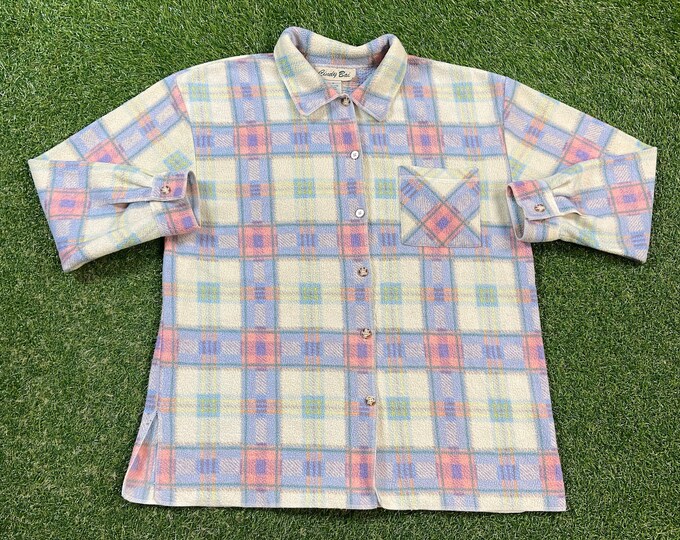 Vintage Multicolor Button Down Shirt Cindy Bai Size Xtra Large XL Quality Fit Classic Dress Shirt Classic Oxford 1980s 80s