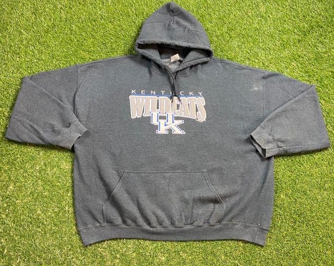 Vintage University of Kentucky Wildcats Hoodie Sweatshirt Gildan Size 3X UK Lexington Go Big Blue Classic NCAA College Basketball 1990s 90s