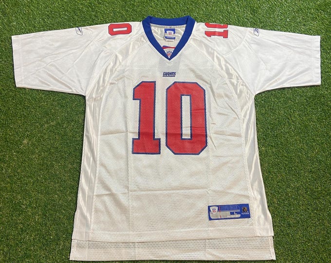 Vintage New York Giants Eli Manning # 10 Jersey Reebok Size Large L NFL Football NY Super Bowl 1990s 90s