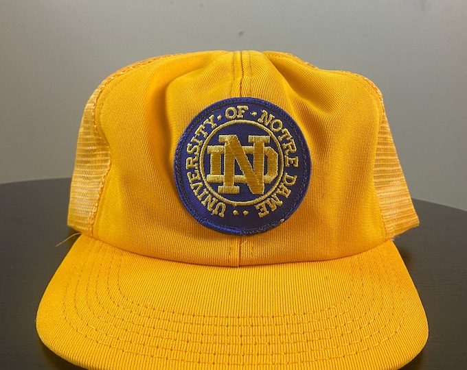 Vintage Notre Dame University Snapback Hat Made USA OSFA Fighting Irish NCAA College Football 1990s 90s