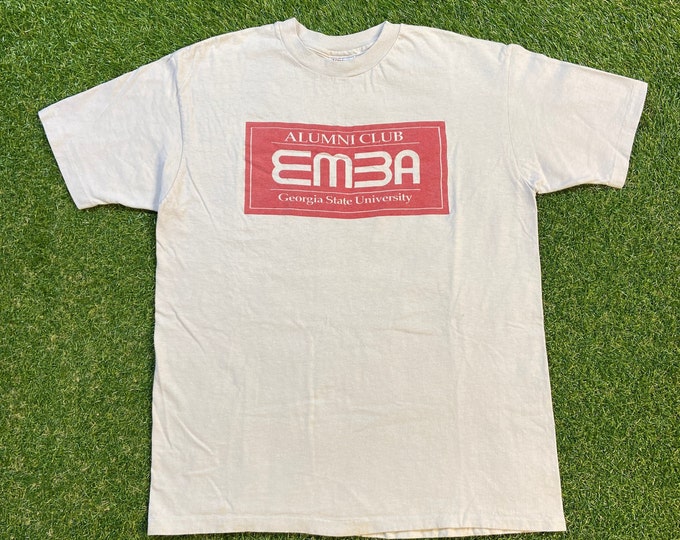 Vintage Georgia State University T Shirt Tee Hanes Made USA Size Xtra Large XL Alumni Club Atlanta 1990s 90s