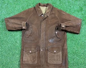 Vintage Eddie Bauer Leather Jacket L 90s Car Coat Brown Womens - Etsy