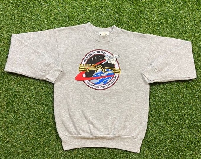 Vintage Epcot Center Mission Space Crewneck Sweatshirt Size Youth Medium Walt Disney World Magic Kingdom Classic Rare Pull Over Oversized