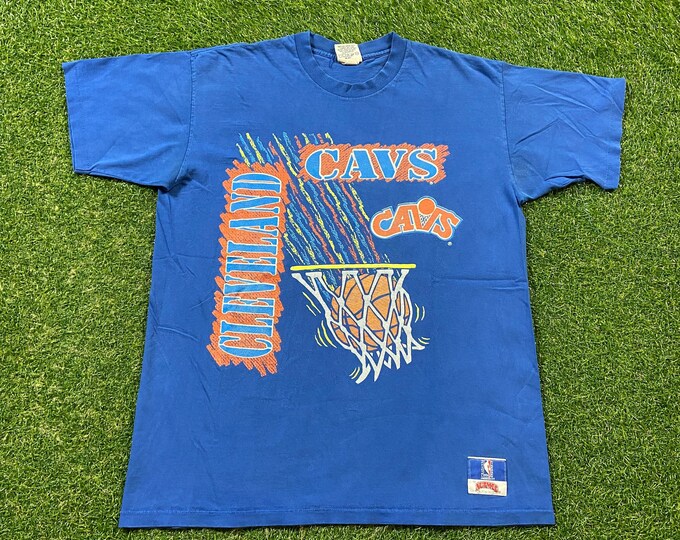 Vintage Cleveland Cavaliers T Shirt Tee Nutmeg Mills Made USA Size Xtra Large XL NBA Basketball Ohio Cavs 1990s 90s
