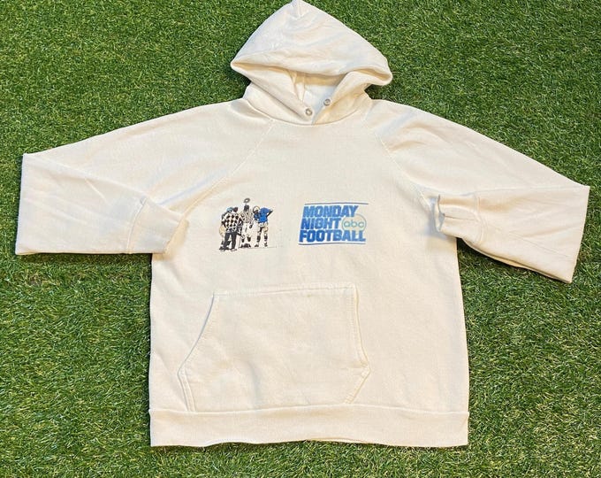 Vintage ABC Monday Night Football Hoodie Sweatshirt Made USA Size Medium M Super Bowl NFL Football 1990s 90s Pull Over