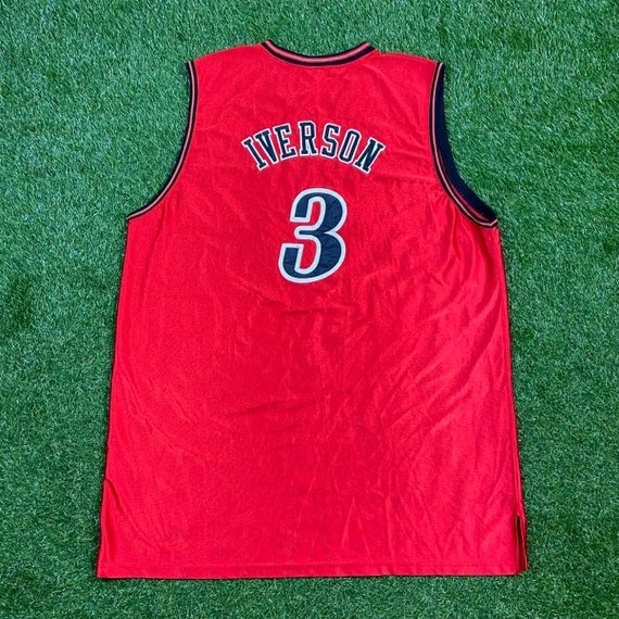 Vintage Allen Iverson The Answer Black Basketball Jersey Size XL