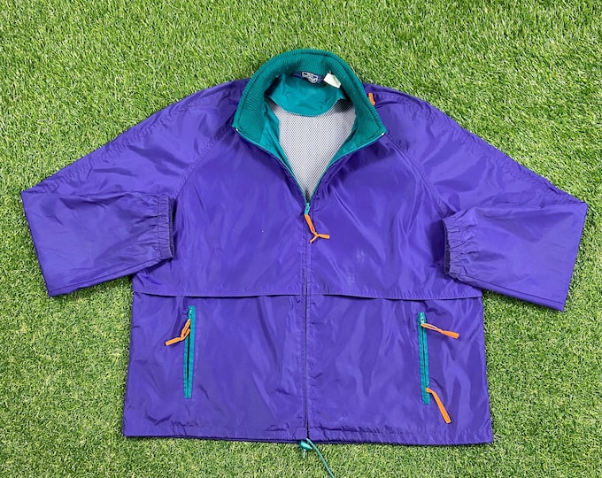 Vintage Woolrich Purple Windbreaker Jacket Size Xtra Large XL Quality Warm Hunting Winter Fashion Hiking Light Rain Coat 1980s 80s