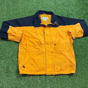 Columbia vintage jaqueta atlética de inverno tamanho xtra grande xl quente zíper jaqueta blusão capa de chuva 1990s casaco puffer inchado caminhadas casaco