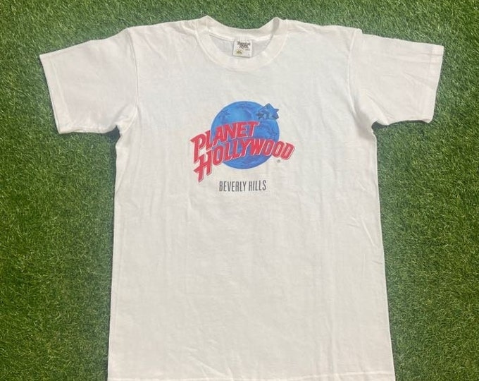 Vintage Planet Hollywood Beverly Hills T Shirt Tee Made USA Size Large L Classic Restaurant Los Angeles California Walt Disney World WDW 90s