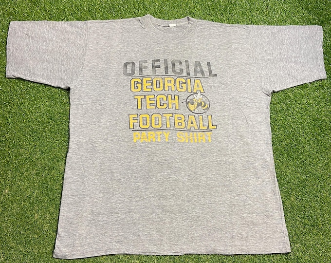 Vintage Georgia Tech University T Shirt Tee Size 3x Atlanta Yellow Jackets NCAA College Football 1990s 90s