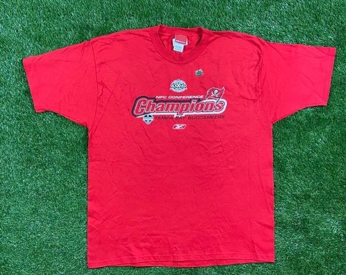 Vintage Tampa Bay Buccaneers Super Bowl XXXVII Champions T Shirt Tee Reebok Size Xl Fits Like XXl 2XL NFL Football NFC Champions