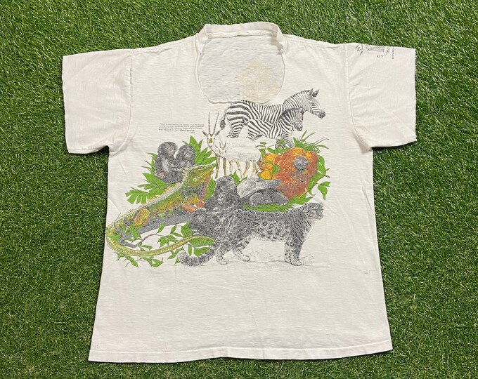 Vintage Extinct is Forever T Shirt Tee Size Small S Key Largo Florida Animals Endangered Species Earth Day Save Environment 1990s 90s