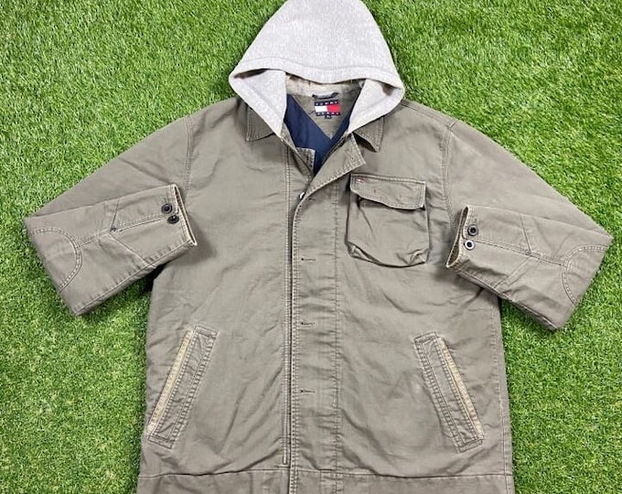 Vintage Tommy Hilfiger Polo Jacket Size Xtra Large XL Quality 90s TH Comfortable 1990's Fit Streetwear Flag Originals Hoodie Overcoat Style