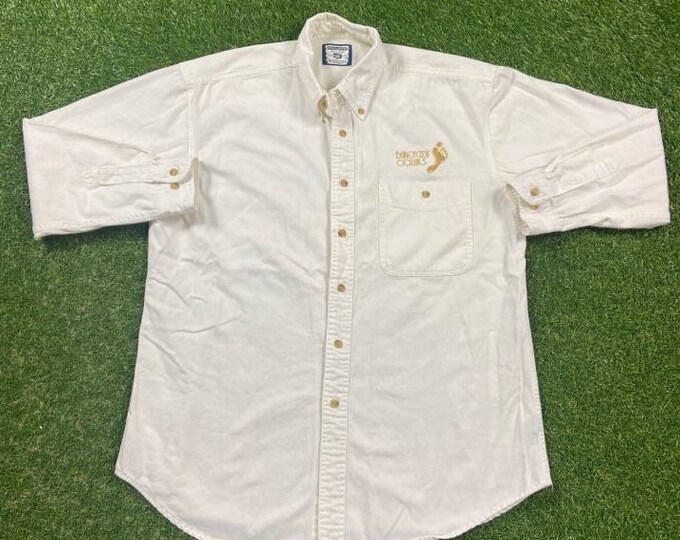 Vintage The Barefoot Cellars Button Down Shirt Lee Size Large L Classic Drink Alcohol Wine Night Life 1990s 90s