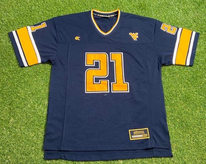Vintage West Virginia University Jersey Size Large L Mountaineers WVU NCAA College Football Classic 1990s 90s