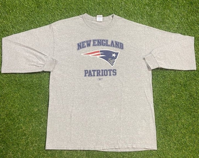 Vintage New England Patriots Long Sleeve T Shirt Reebok Size Xtra Large XL NFL Football Boston Massachusetts Brady 00s