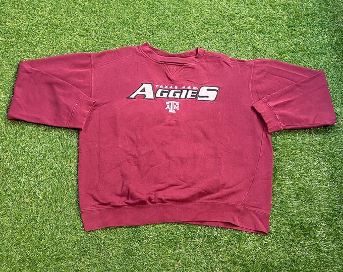 Vintage Texas A&M Aggies Crewneck Sweatshirt Starter Size Large L TAMU NCAA College Football Classic Pull Over Oversized 1990s 90s