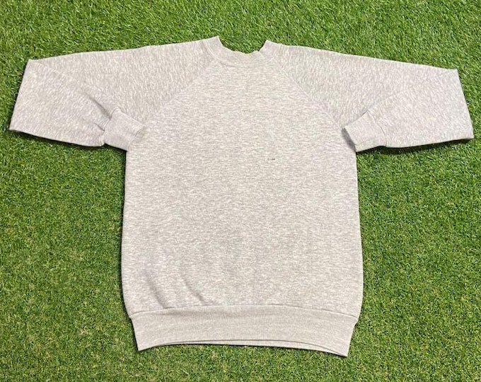 Vintage Gray Crewneck Sweatshirt Made USA Size Large L Tri Blend Rayon Quality Comfy Great Fit Original Pull Over Oversized 1990s 90s