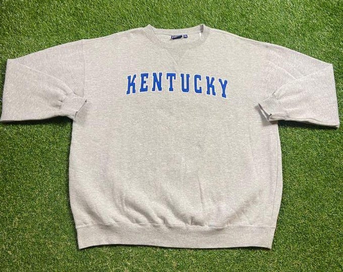 Vintage University of Kentucky Wildcats Crewneck Sweatshirt Size Xtra Large XL UK NCAA College Basketball Lexington Big Blue 1990s 90s