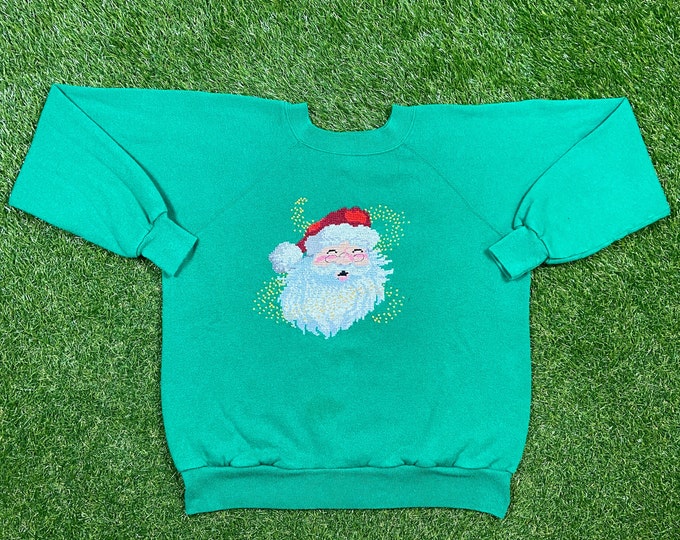 Ugly Christmas Sweater Vintage Tacky Holiday Party Merry Women's Santa Claus Classic Men's Xmas 90s 80s Knit Classic Size Large L Made USA