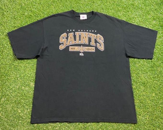 Vintage New Orleans Saints T Shirt Tee Size XXL 2XL NFL Football Drew Brees NOLA Big Easy Louisiana 1990s 90s